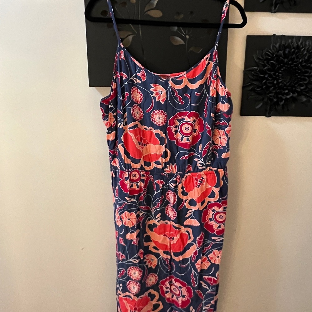 Spaghetti strap Gap floral midi dress.